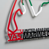 Yas Marina Circuit Formula One Metal Race Map – UAE Flag Wall Art