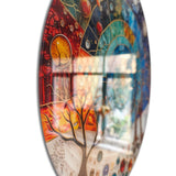 Lumina Tree Of Life, Tempered Glass Round Wall Art - Tempered Glass Circle Wall Decor