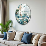 Haven Round Glass Wall Art - Tempered Glass Circle Wall Decor