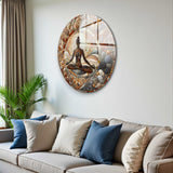 Bliss Round Glass Wall Art - Tempered Glass Circle Wall Decor