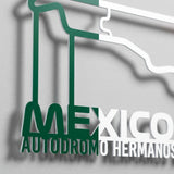Autódromo Hermanos Rodríguez Formula One Metal Race Map – Mexico Flag Wall Art