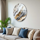 Marbleon Round Glass Wall Art - Tempered Glass Circle Wall Decor
