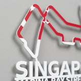 Marina Bay Street Circuit Formula One Metal Race Map – Singapore Flag Wall Art