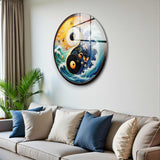 Equilibrium Round Glass Wall Art - Tempered Glass Circle Wall Decor