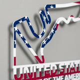 Circuit of the Americas Formula One Metal Race Map – USA Flag Wall Art