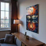 Heart's Ember Vertical Glass Wall Art - Tempered Glass Rectangular Wall Decor