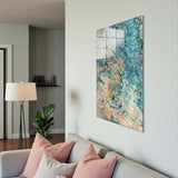 Water Waves Vertical Glass Wall Art - Tempered Glass Rectangular Wall Decor