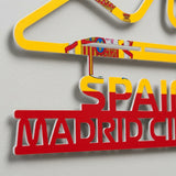 Madrid Circuit Formula One Metal Race Map – Spain Flag Wall Art