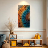 Chromatic Rings – 3D Carved Wood Wall Art - Textured Vertical Wall Decor