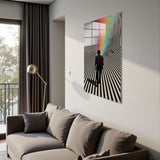 Rainbow Passage Vertical Glass Wall Art - Tempered Glass Rectangular Wall Decor
