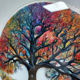 Tree Of Life, Tempered Glass Wall Art,Abstract Wall Painting, Home Decor, Housewarming Gift, Wall Hangings, Round Wall Art, Wall Decor, Stained Glass Art ( Majestic)