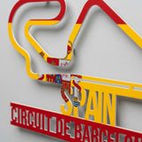Circuit de Barcelona-Catalunya Formula One Metal Race Map – Spain Flag Wall Art