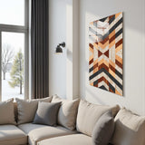 Relic Vertical Glass Wall Art - Tempered Glass Rectangular Wall Decor