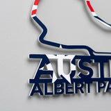 Albert Park Circuit Formula One Metal Race Map – Australia Flag Wall Art