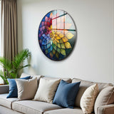 Flare Round Glass Wall Art - Tempered Glass Circle Wall Decor
