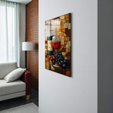 Tuscan Stillness Vertical Glass Wall Art - Tempered Glass Rectangular Wall Decor