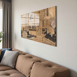 Newspapers Panoramic Tempered Glass Wall Art - Horizontal Rectangular Wall Decor