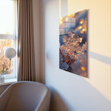 Gilded Sparks Vertical Glass Wall Art - Tempered Glass Rectangular Wall Decor