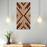 Upscale – 3D Carved Wood Wall Art - Textured Vertical Wall Decor