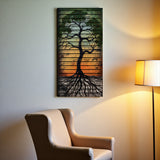 Kaela – 3D Carved Wood Wall Art - Textured Vertical Wall Decor - Tree Of Life