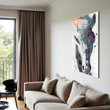 Spectral Steed Vertical Glass Wall Art - Tempered Glass Rectangular Wall Decor