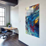 Coastal Spray Vertical Glass Wall Art - Tempered Glass Rectangular Wall Decor