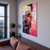 Rusted Layers Vertical Glass Wall Art - Tempered Glass Rectangular Wall Decor