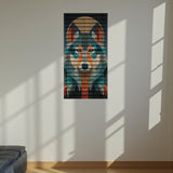 Arctic Wolf – 3D Carved Wood Wall Art - Textured Vertical Wall Decor
