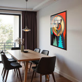 Forest Guardian Vertical Glass Wall Art - Tempered Glass Rectangular Wall Decor