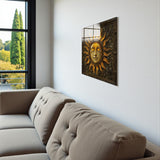 Solaris Square Tempered Glass Wall Art - Abstract Design - Large Glass Decor for Living Room & Office