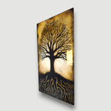 Tree Of Life Velora Vertical Glass Wall Art - Tempered Glass Rectangular Wall Decor