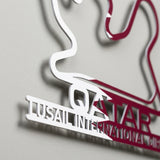 Lusail International Circuit Formula One Metal Race Map – Qatar Flag Wall Art