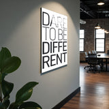 Motto Dare To Be Different Vertical Glass Wall Art - Tempered Glass Rectangular Wall Decor