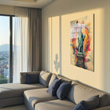 Ethereal Grace Vertical Glass Wall Art - Tempered Glass Rectangular Wall Decor