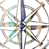Honestey Compass Vibrant 3D Metal Wall Art – Laser Cut, UV Printed & Powder Coated Colorful Decor