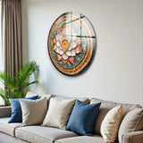 Nexus Round Glass Wall Art - Tempered Glass Circle Wall Decor