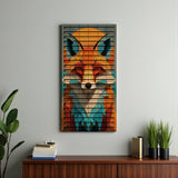 Forest Fox – 3D Carved Wood Wall Art - Textured Vertical Wall Decor