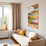 Wood Beauty Vertical Glass Wall Art - Tempered Glass Rectangular Wall Decor