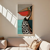 Coastal Portrait – 3D Carved Wood Wall Art - Textured Vertical Wall Decor