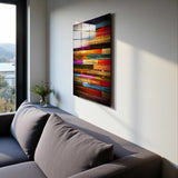 Woodnetic Vertical Glass Wall Art - Tempered Glass Rectangular Wall Decor