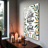 Christian Glass Wall Art - [Be still, and know that I am God. (Psalm 46 10)] Bible Scripture Decor