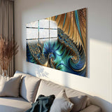 Center Panoramic Tempered Glass Wall Art - Horizontal Rectangular Wall Decor