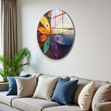 Spectra Round Glass Wall Art - Tempered Glass Circle Wall Decor