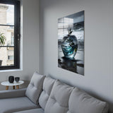 Liquid Desire Vertical Glass Wall Art - Tempered Glass Rectangular Wall Decor