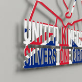 Silverstone Circuit Formula One Metal Race Map – UK Flag Wall Art