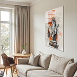 Liberty Abstract Vertical Glass Wall Art - Tempered Glass Rectangular Wall Decor