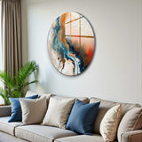 Inferno Round Glass Wall Art - Tempered Glass Circle Wall Decor