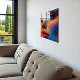 Pulse Square Tempered Glass Wall Art - Abstract Design - Large Glass Decor for Living Room & Office