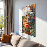 Woven Identity Vertical Glass Wall Art - Tempered Glass Rectangular Wall Decor