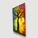 Tree Of Life Solara Vertical Glass Wall Art - Tempered Glass Rectangular Wall Decor